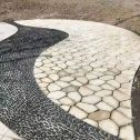 东营 黄金麻冰裂纹地铺石工地铺装案例