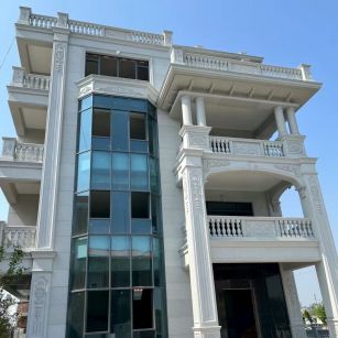 东营 白麻花岗岩别墅外墙干挂效果展示