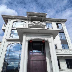 东营白麻别墅外墙干挂石材效果示例