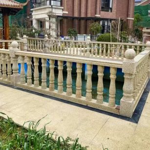 东营黄金麻花岗岩石材栏杆，扶手，将军柱，花瓶柱