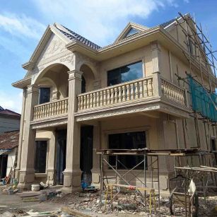 东营 黄金麻花岗岩石材私人别墅雕花门楼柱阳台栏杆