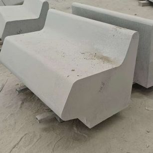 东营 芝麻白花岗岩异形坐凳，石凳