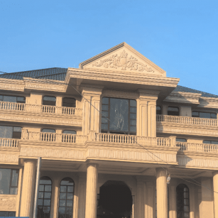 东营黄金麻别墅外墙干挂石材效果示例