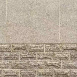 东营 黄金麻自然面蘑菇石配荔枝面干挂