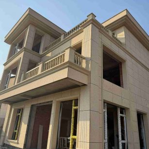 东营 黄金麻花岗岩石材荔枝面外墙干挂效果展示