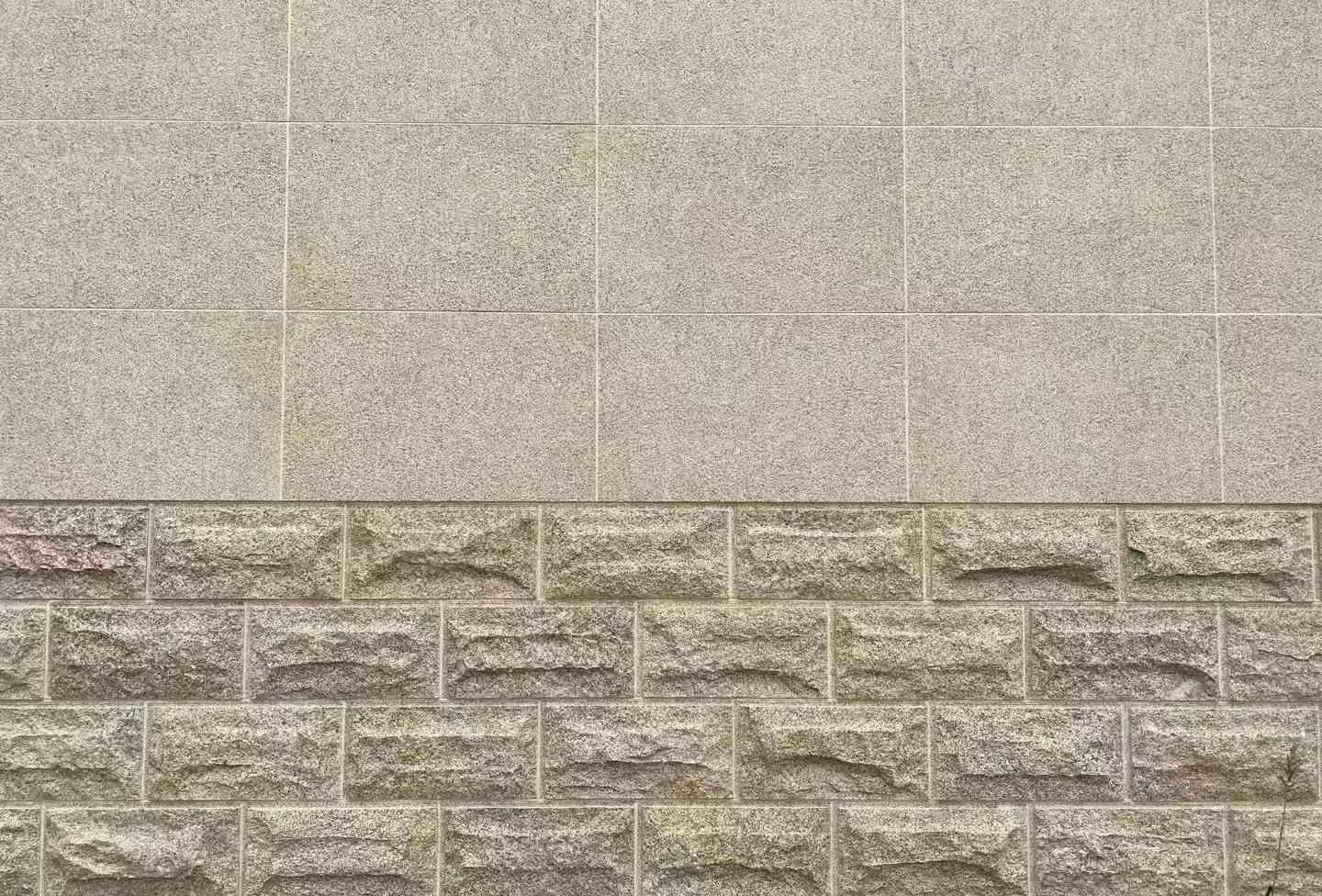 东营 黄金麻自然面蘑菇石配荔枝面干挂