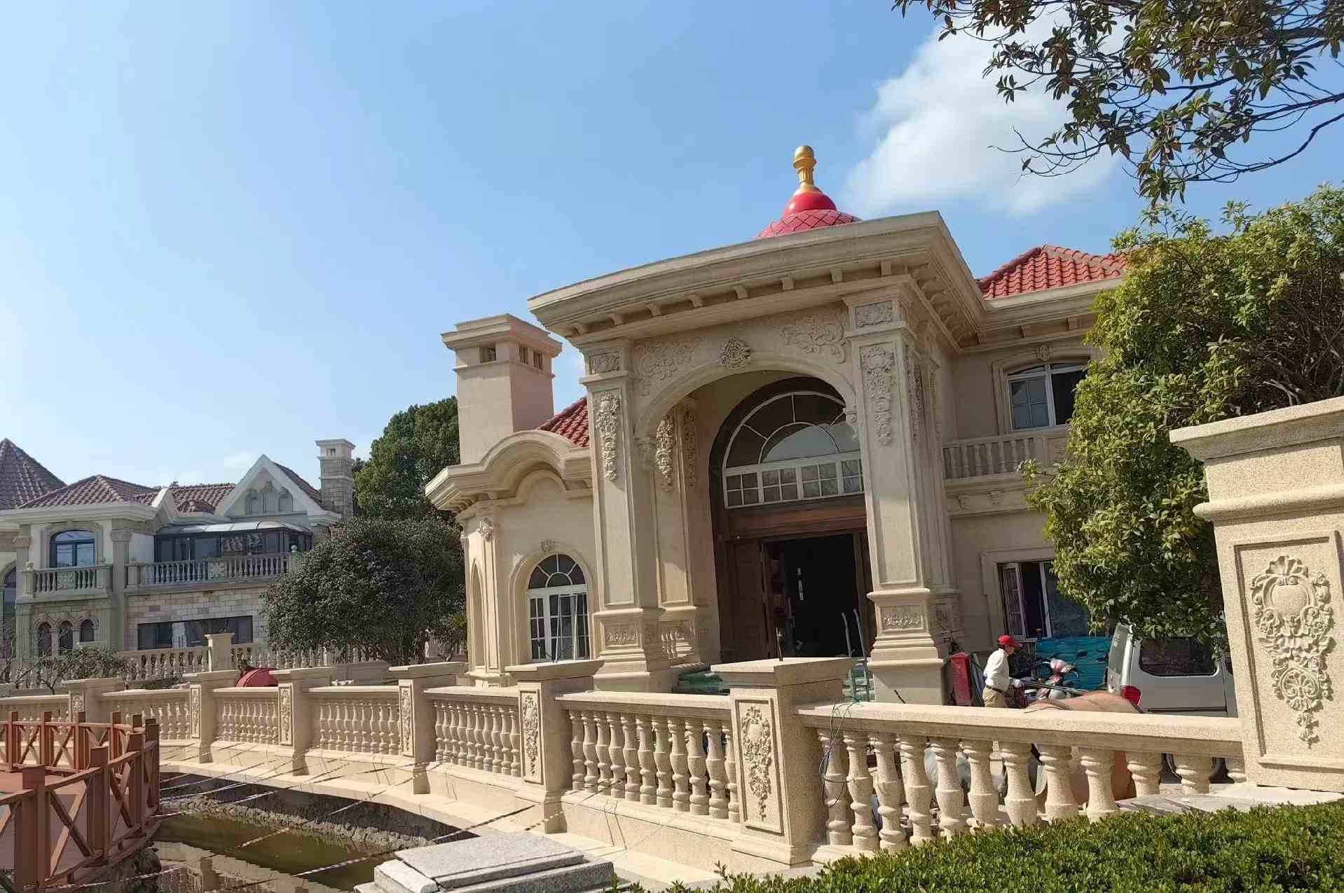 东营 黄金麻花岗岩欧式别墅