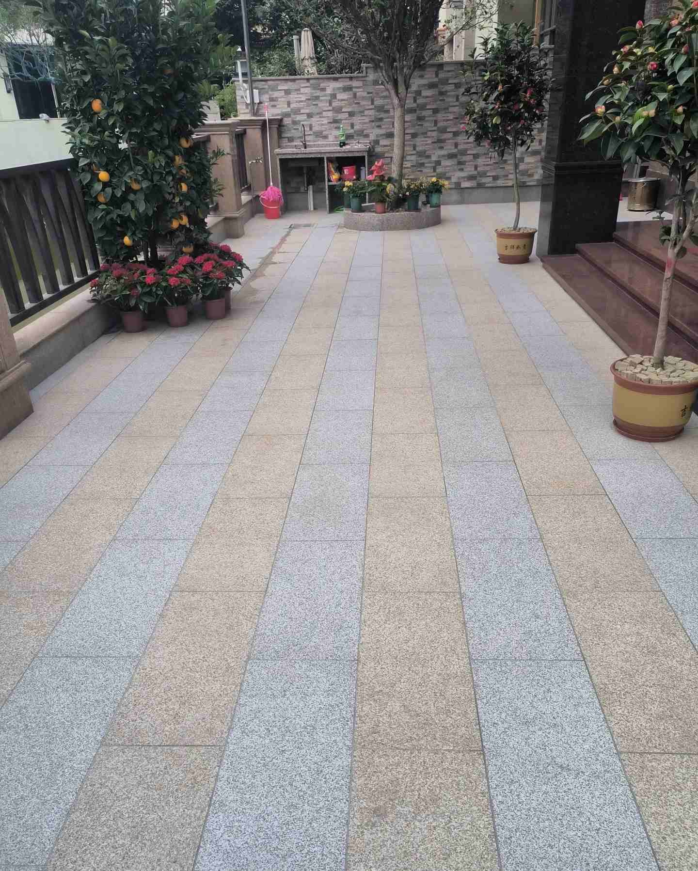 东营 黄金麻白麻荔枝面庭院铺装展示