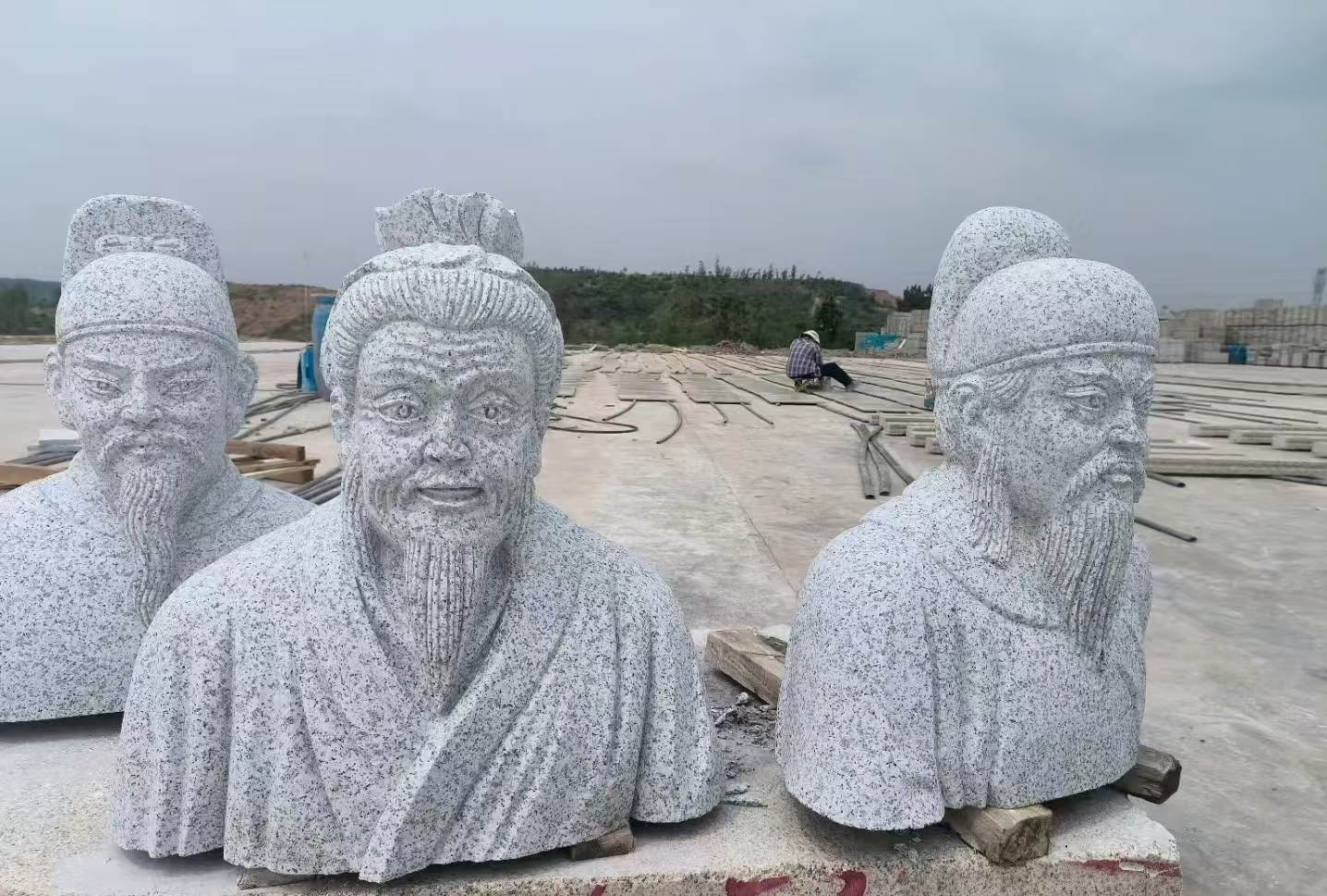 东营 白麻花岗岩石材人物立体雕刻