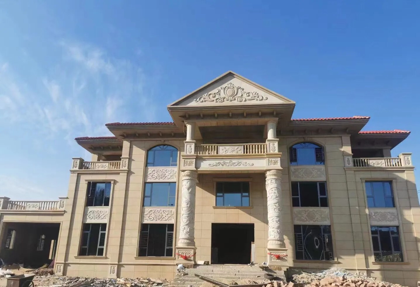 东营 黄金麻花岗岩别墅外墙干挂