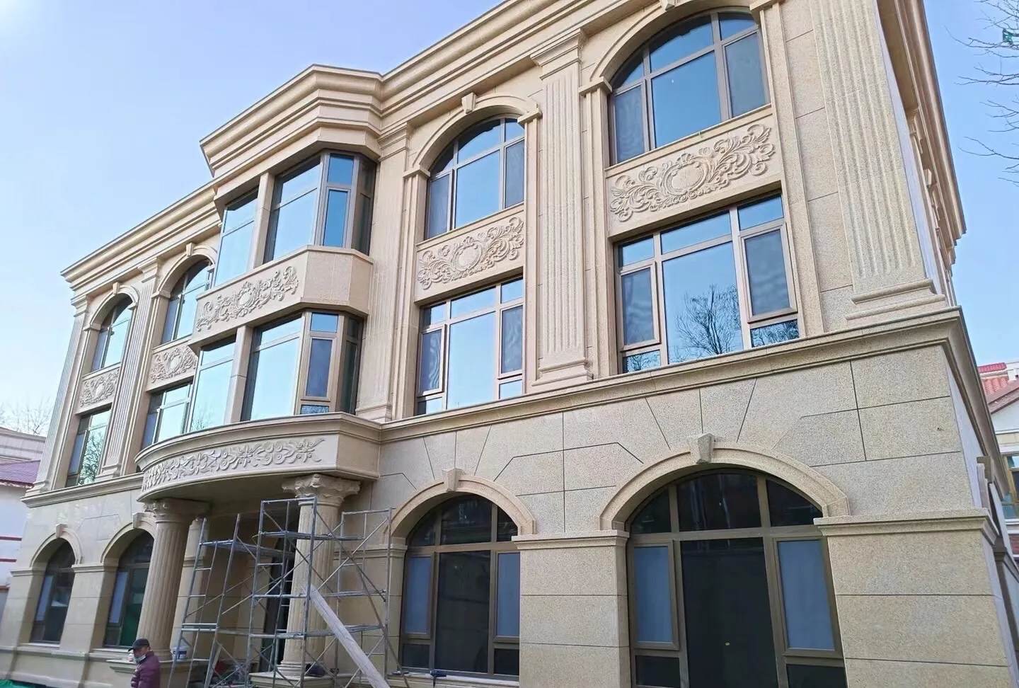 东营 黄金麻花岗岩别墅外墙干挂